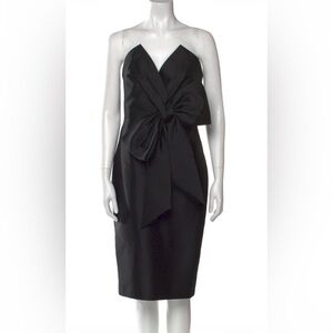 Badgley Mischka Strapless Cocktail Dress Black Bow Size 4